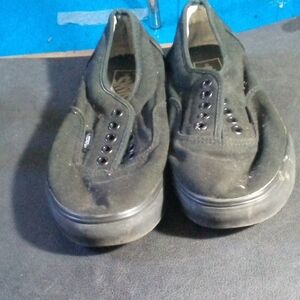 Vans Black Canvas Slip-On Style Sneakers